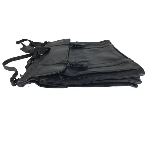 Mark Phillip Unisex Adults Black Full Grain Leather Briefcase Document Case Bag - Picture 5 of 10